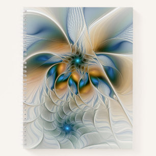 Zwevende, abstracte fantasie fractale kunst in bla notitieboek
