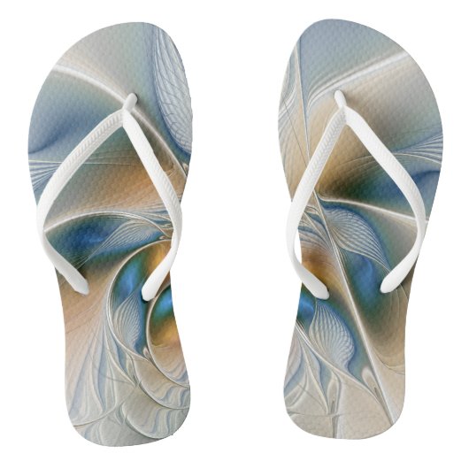 Zwevende, abstracte fantasie fractale kunst in bla teenslippers (Voetbed)