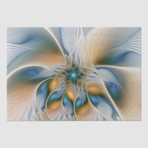 Zwevende, abstracte fantasie fractale kunst in bla tissuepapier