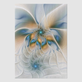 Zwevende, abstracte fantasie fractale kunst in bla tissuepapier