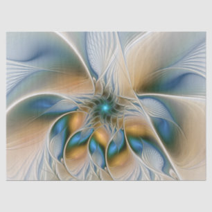 Zwevende, abstracte fantasie fractale kunst in bla tissuepapier