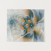 Zwevende, abstracte fantasie fractale kunst in bla wandkleed (Voorkant (horizontaal))