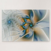 Zwevende, Abstracte Fantasie Fractale Kunst Met Bl Legpuzzel (Horizontaal)