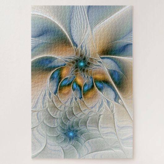 Zwevende, Abstracte Fantasie Fractale Kunst Met Bl Legpuzzel (Verticaal)