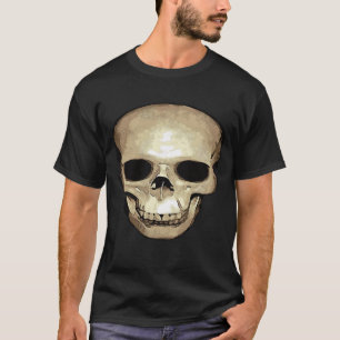 Zwevende antieke menselijke schedel vector t-shirt