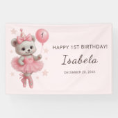 Zwevende Ballerina Beer Verjaardagsbanner Spandoek (Horizontaal)