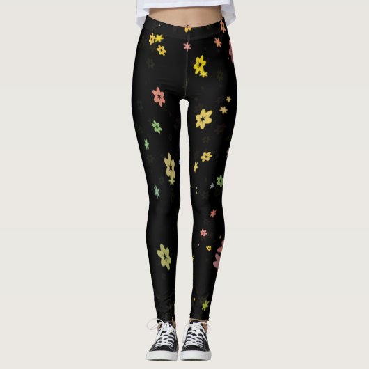 Zwevende Bloemen Leggings (Voorkant)