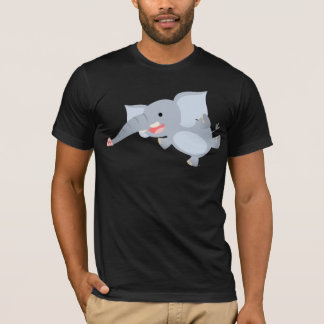 Zwevende Cartoon Olifant T-Shirt