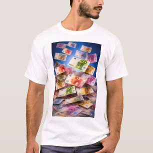 Zwevende Euro Bankbiljetten – Geldregen Abstract F T-shirt