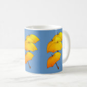 Zwevende gele paraplu koffiemok (Voorkant rechts)