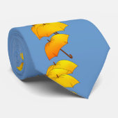 Zwevende gele paraplu stropdas (Opgerold)