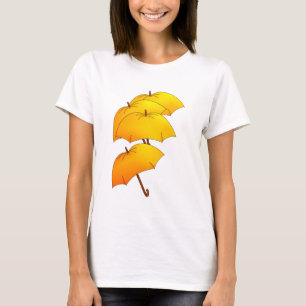 Zwevende gele paraplu's t-shirt