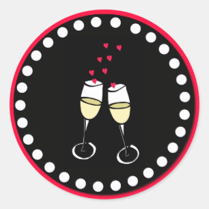 Zwevende harten bruiloft toast envelop Stickers