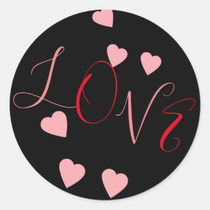 Zwevende Harten Liefde Valentijnsdag Roze Rood Ronde Sticker