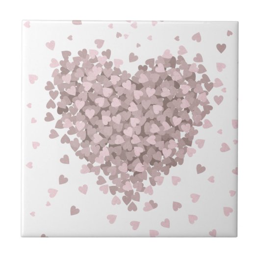 Zwevende harten Valentijn Tegeltje (Voorkant)