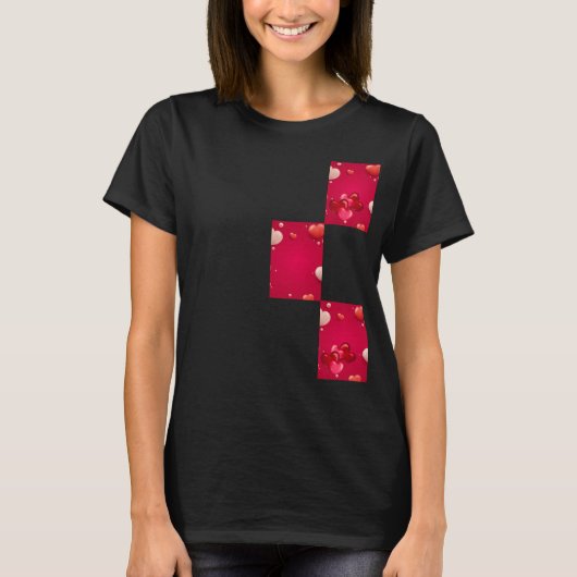 Zwevende Hartjes Ballon Design – Valentijnsdag T-shirt (Voorkant)