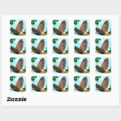 Zwevende Havik Cadeaubijsluiter Vierkante Sticker (Vel)