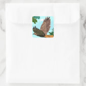 Zwevende Havik Cadeaubijsluiter Vierkante Sticker (Tas)