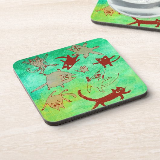 zwevende katten bier onderzetter (Linkerzijde)