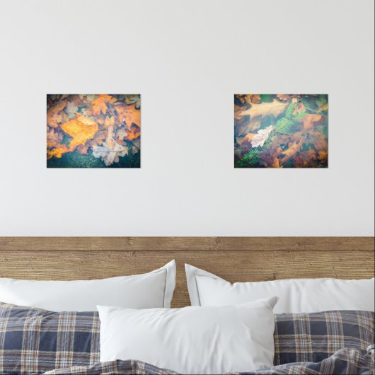 Zwevende kleurrijke herfstbladeren en takken muurkunst sets (Slaapkamer)