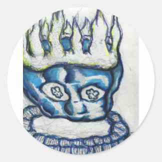Zwevende koning ronde sticker