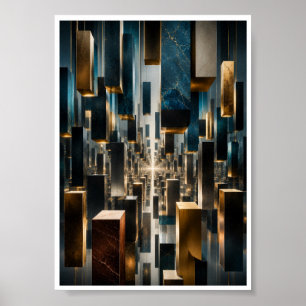 Zwevende Monoliet Oneindigheid Muurkunst Poster