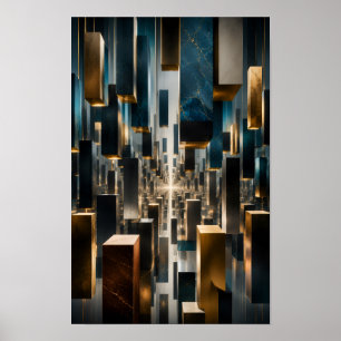 Zwevende Monoliet Oneindigheid Muurkunst Poster