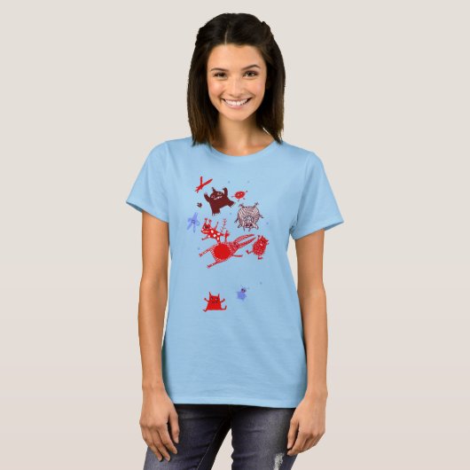 zwevende monsters t-shirt (Voorkant volledig)