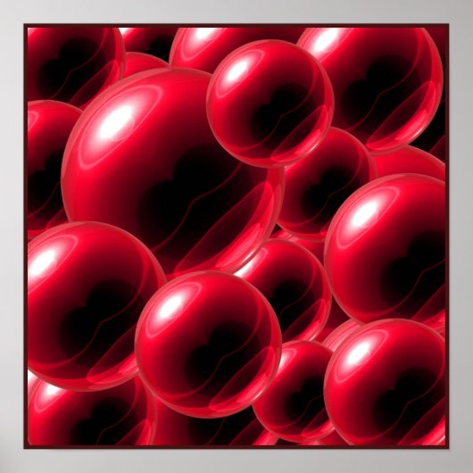 Zwevende Rode Bollen Acryl Wandkunst Poster (Voorkant)