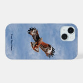 Zwevende Rode Wouw iPhone 15 Case (Achterkant horizontaal)