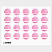 Zwevende Roze Valentijnsharten Ronde Sticker (Vel)