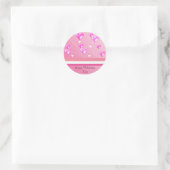 Zwevende Roze Valentijnsharten Ronde Sticker (Tas)