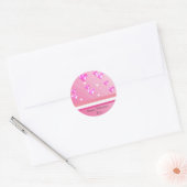 Zwevende Roze Valentijnsharten Ronde Sticker (Envelop)
