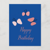 Zwevende Roze Vlinders Gefeliciteerd Briefkaart (Voorkant)