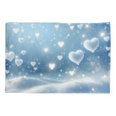 Zwevende sneeuwharten en sneeuwvlokken kussensloop (Achterkant-Links)