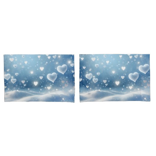 Zwevende sneeuwharten en sneeuwvlokken kussensloop (Voorkant-Set)