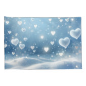 Zwevende sneeuwharten en sneeuwvlokken kussensloop (Achterkant-Rechts)