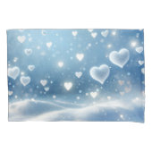 Zwevende sneeuwharten en sneeuwvlokken kussensloop (Voorkant-Links)