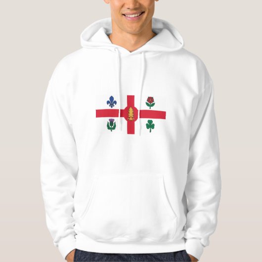 Zwevende trui met vlag van Montreal, Canada Hoodie (Voorkant)