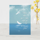 zwevende veren over oceaan voor sympathie kaart (Gele Bloem)