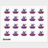 Zwevende Vliegtuig Ronde Sticker (Vel)