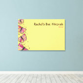 ZWEVENDE VLINDER Bat Mitzvah Inlogbord Canvas Afdruk (Insitu (Houten vloer))