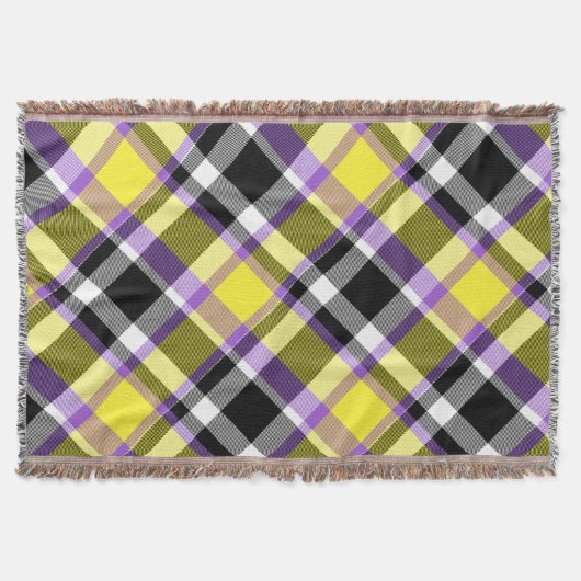 Zweverige Eclectische Boho Nonbinaire Plaid Pride Deken (Voorkant)