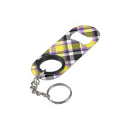 Zweverige Eclectische Boho Nonbinary Gestreepte Pr Mini Flessenopener (Achterkant Gekanteld)