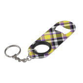 Zweverige Eclectische Boho Nonbinary Gestreepte Pr Mini Flessenopener (Voorkant Gekanteld)