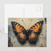 Zweverige Vlinder op een Vervallen Muur Briefkaart (Voorkant / Achterkant)