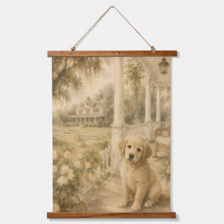 Zweverige Zuidelijke Veranda Hond Wandtapijt Hangend Wandkleed