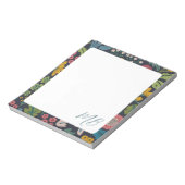 Zwierig Abstract Bloemmotief Monogram Notitieblok (Linkerzijde)