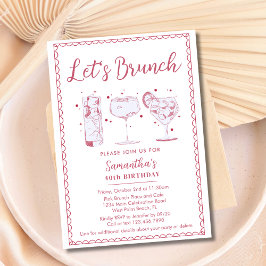 Zwierige Cocktails Roze Laten we Brunchen Elke Eve Kaart