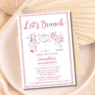 Zwierige Cocktails Roze Laten we Brunchen Elke Eve Kaart